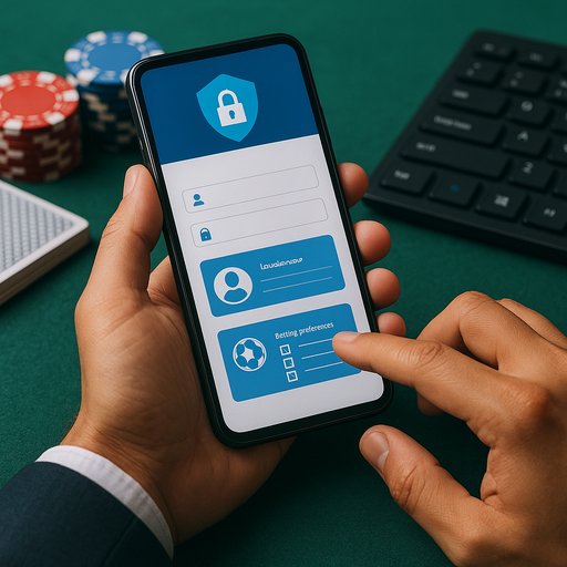 Step 1 illustration showing account creation on Crickex. The image conveys secure signup, identity verification, and setup of betting preferences for platform-games.