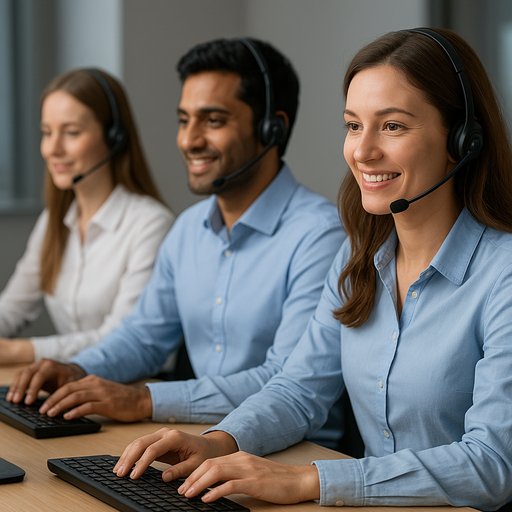 Crickex support team image showing friendly agents assisting players, conveying reliability and customer service readiness for Crickex users in need. The scene emphasizes calm, responsive help.