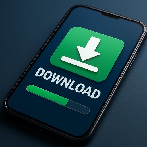 App download CTA illustration showing a large download button and progress bar. The image conveys the quick start experience for Crickex app-download and easy access to games.