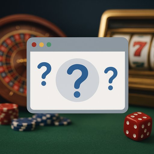 Crickex error illustration featuring a stylized browser window and question marks over a casino-themed background. The image conveys confusion caused by a missing page and reassures users with friendly visuals.