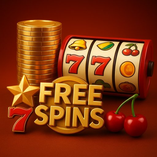 Free spins offer: promotional banner showing a bundle of spins on popular slots with wagering details and fixed max winnings.