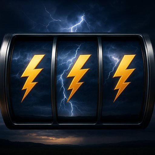 Thunder Reel slot card featuring lightning bolts and epic thunderstorm visuals
