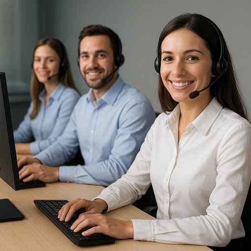 Crickex error support scene with a help desk and smiling agents. The image signals assistance for users encountering a not-found page and aims to reduce frustration.