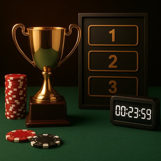 Tournament banner with prize pool, leaderboard, and countdown visuals.